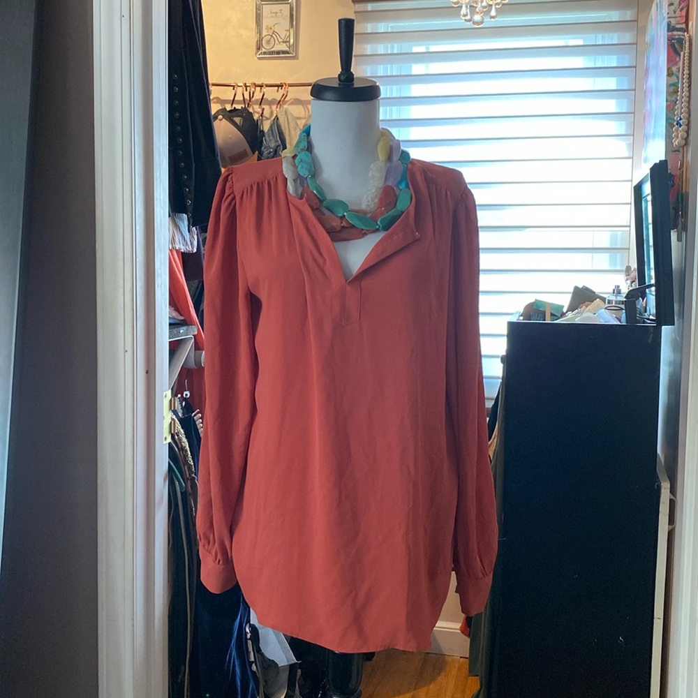 Rust colored Loft blouse